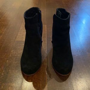 B2 black suede booties